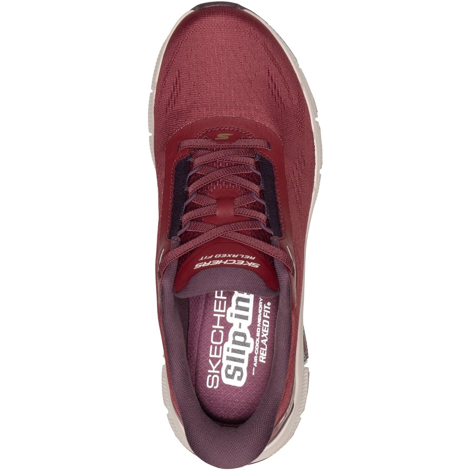 Skechers Relaxed Fit Flex Zayder Textile Men's Burgundy Mesh/Synthetic Trainers