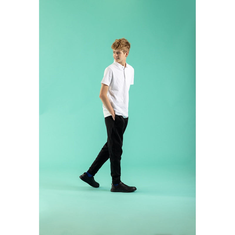 Hush Puppies Shane Senior Leather Boys's Black Lace-Up Shoes