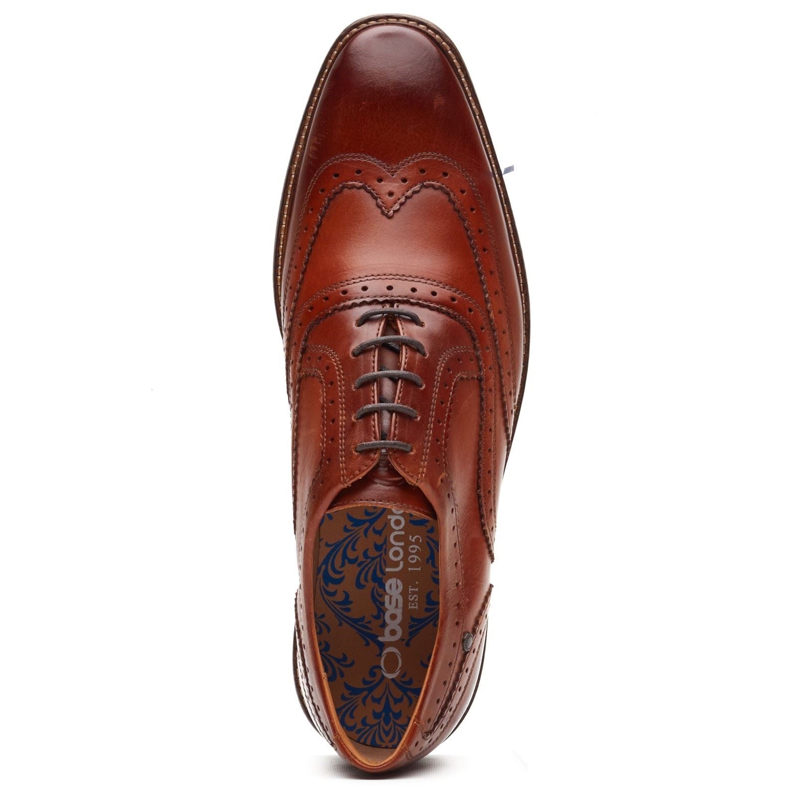 Base London Clarence Leather Men's Burnt Tan Brogues Shoes