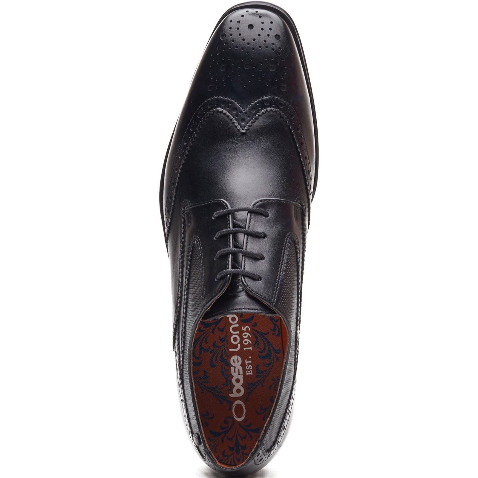 Base London Steeple Brogue Leather Men's Black Brogues Shoes