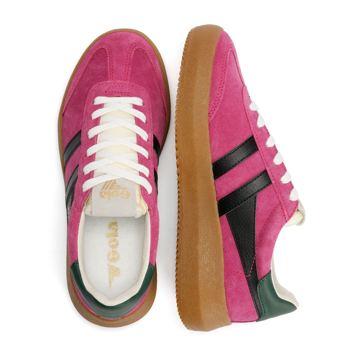 Gola Athena Suede Women's Fuchsia/Black/Evergreen Sneakers
