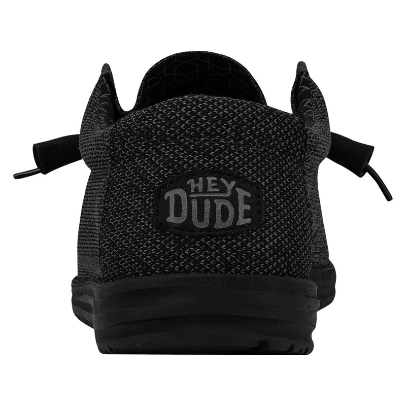 HEYDUDE Wally Sox Faux Suede Men's Micro Total Black Boat Shoes