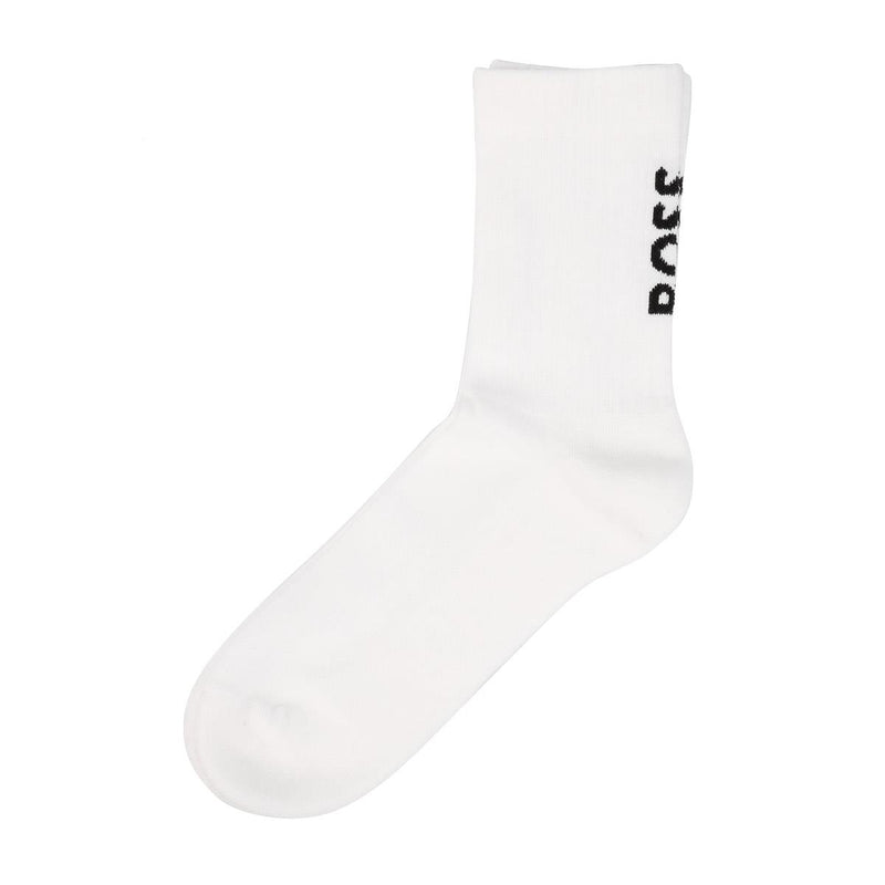 Boss 3 Pack Logo US 7 - 13 Men's Black / White Calf High Socks
