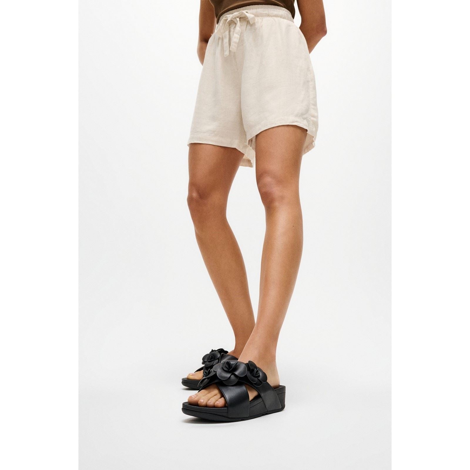 Fitflop Lulu Flower Polyurethane Women's Black Sandals