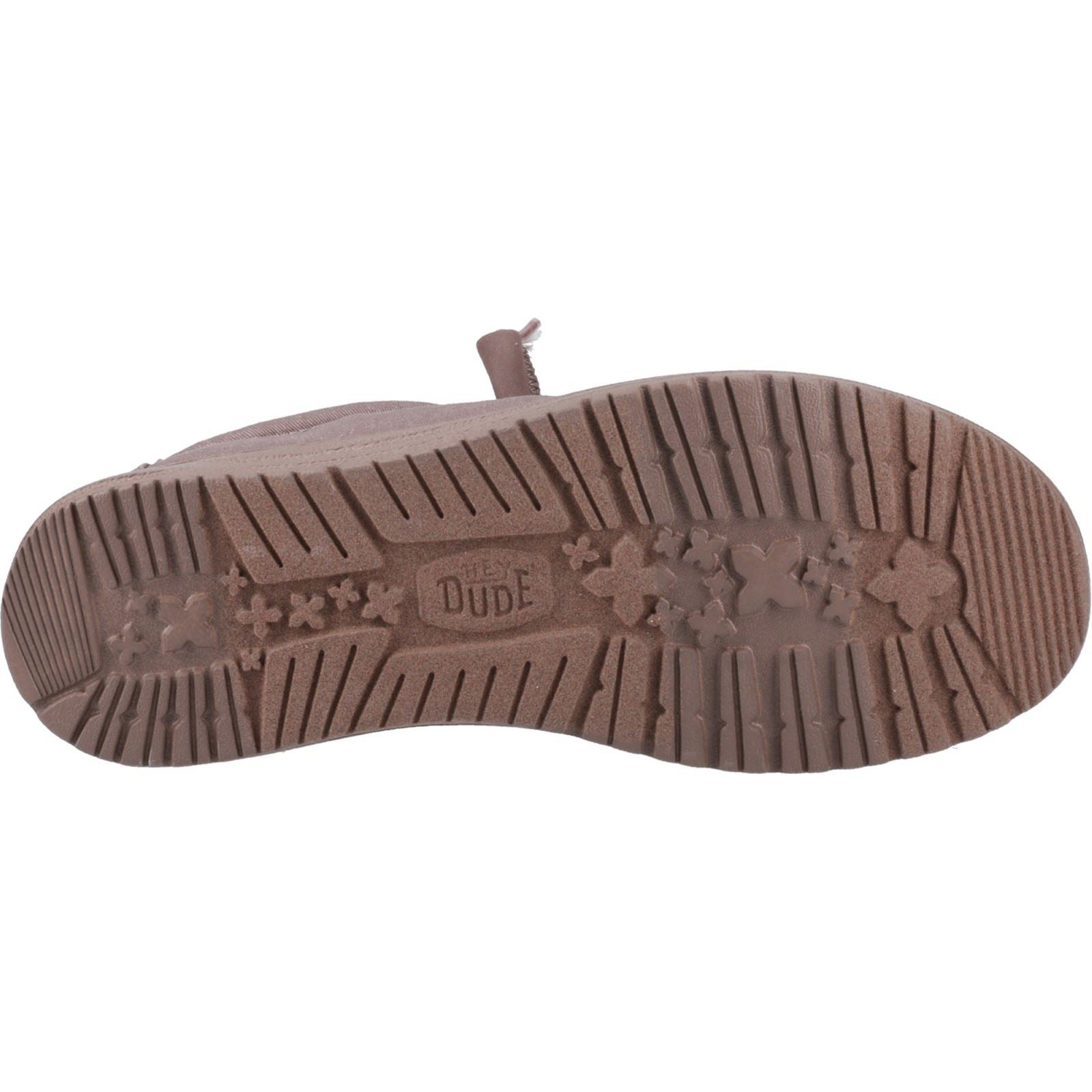 HEYDUDE Wally Stretch Canvas Cotton Men's Deep Taupe Moccasins Shoes