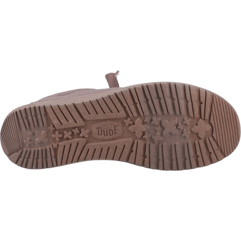 HEYDUDE Wally Stretch Canvas Cotton Men's Deep Taupe Moccasins Shoes