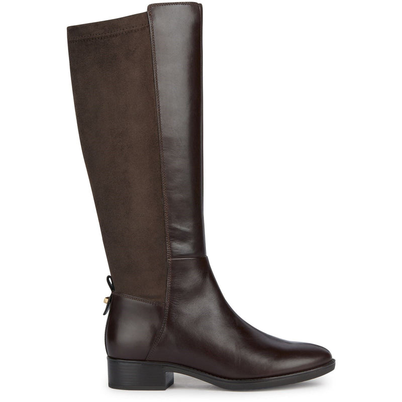Geox D Felicity Leather Women's Coffee Boots