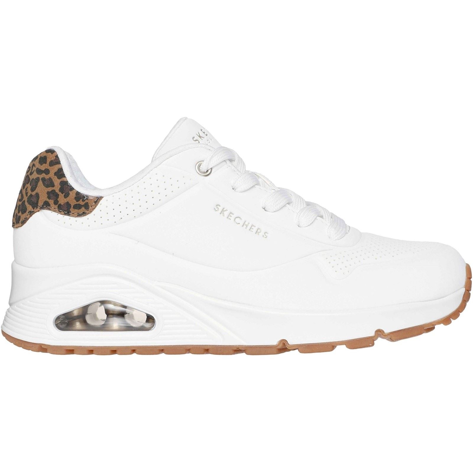 Skechers UNO - Jungle Nite Polyurethane Women's White/Leopard Standard Trainers