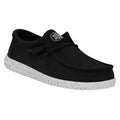 HEYDUDE Wally Slub Rayon Men's Black Boat Shoes