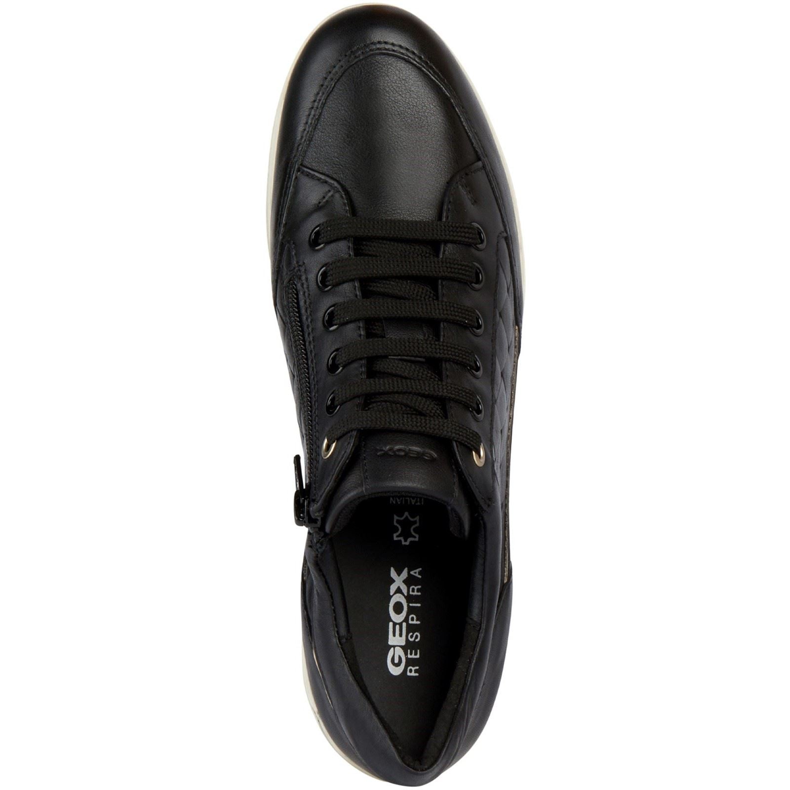 Geox D MYRIA Faux Leather Women's Black Sneakers