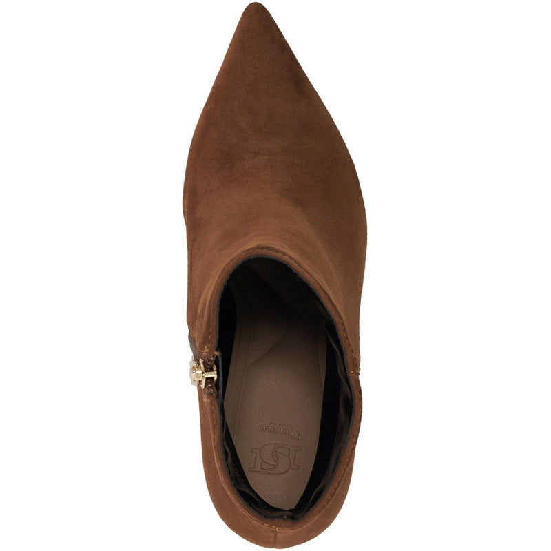 Dune Obsessively Suede Women's Dark Tan Heeled Ankle Boots