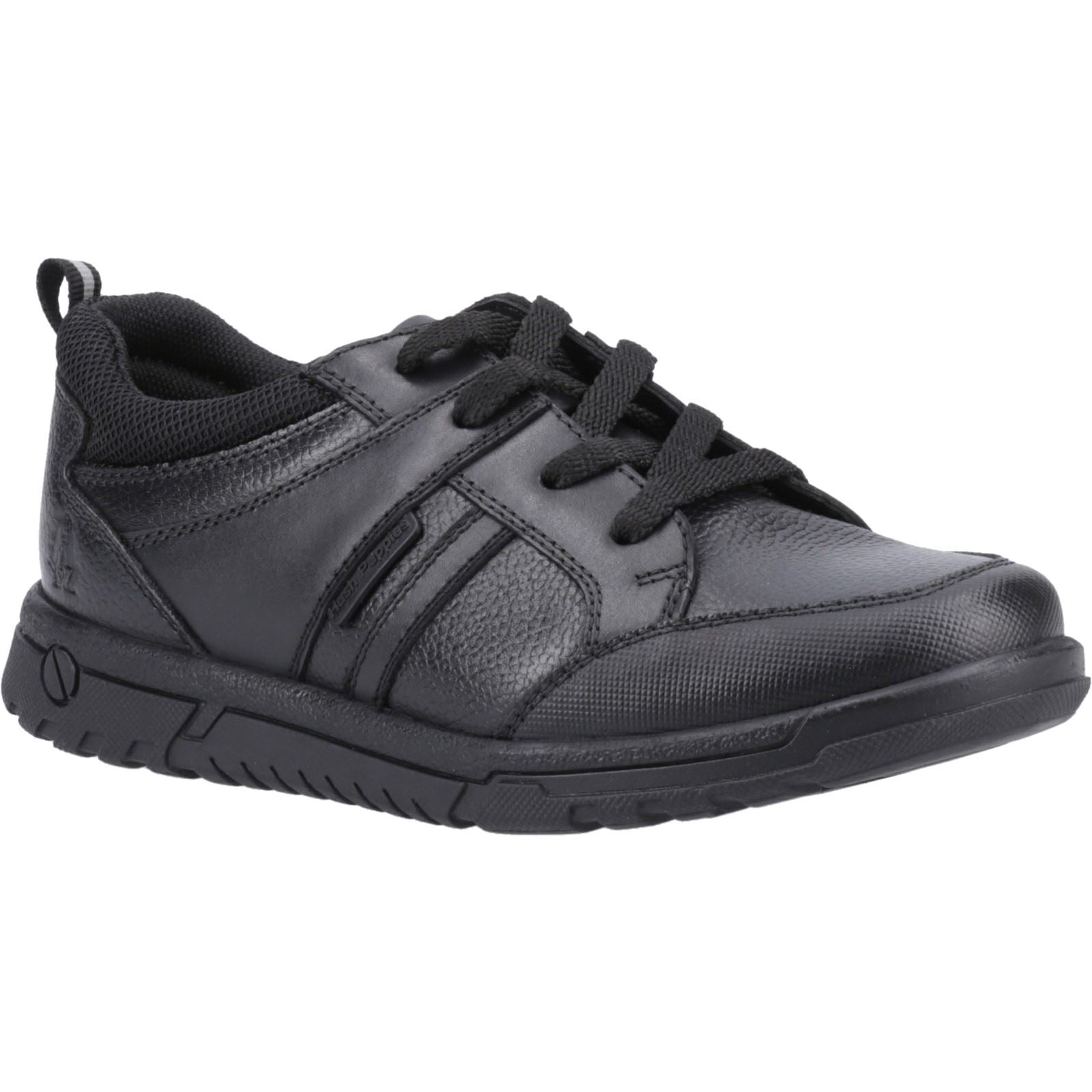 Hush Puppies Steven Senior Leather Boys's Black Lace-Up Shoes