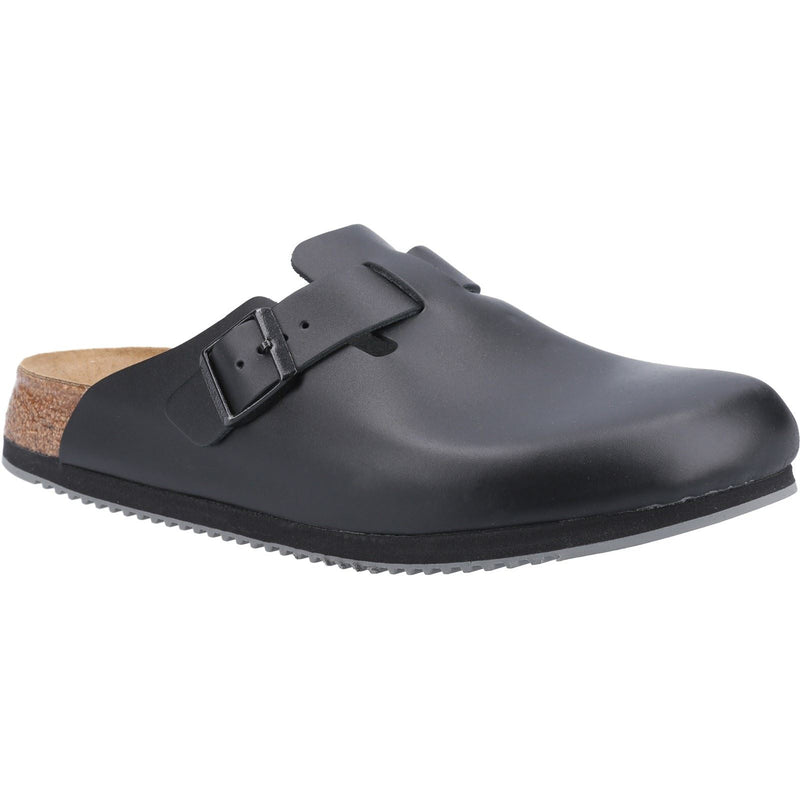 Birkenstock Boston Super Grip Leather Men's Black Clogs
