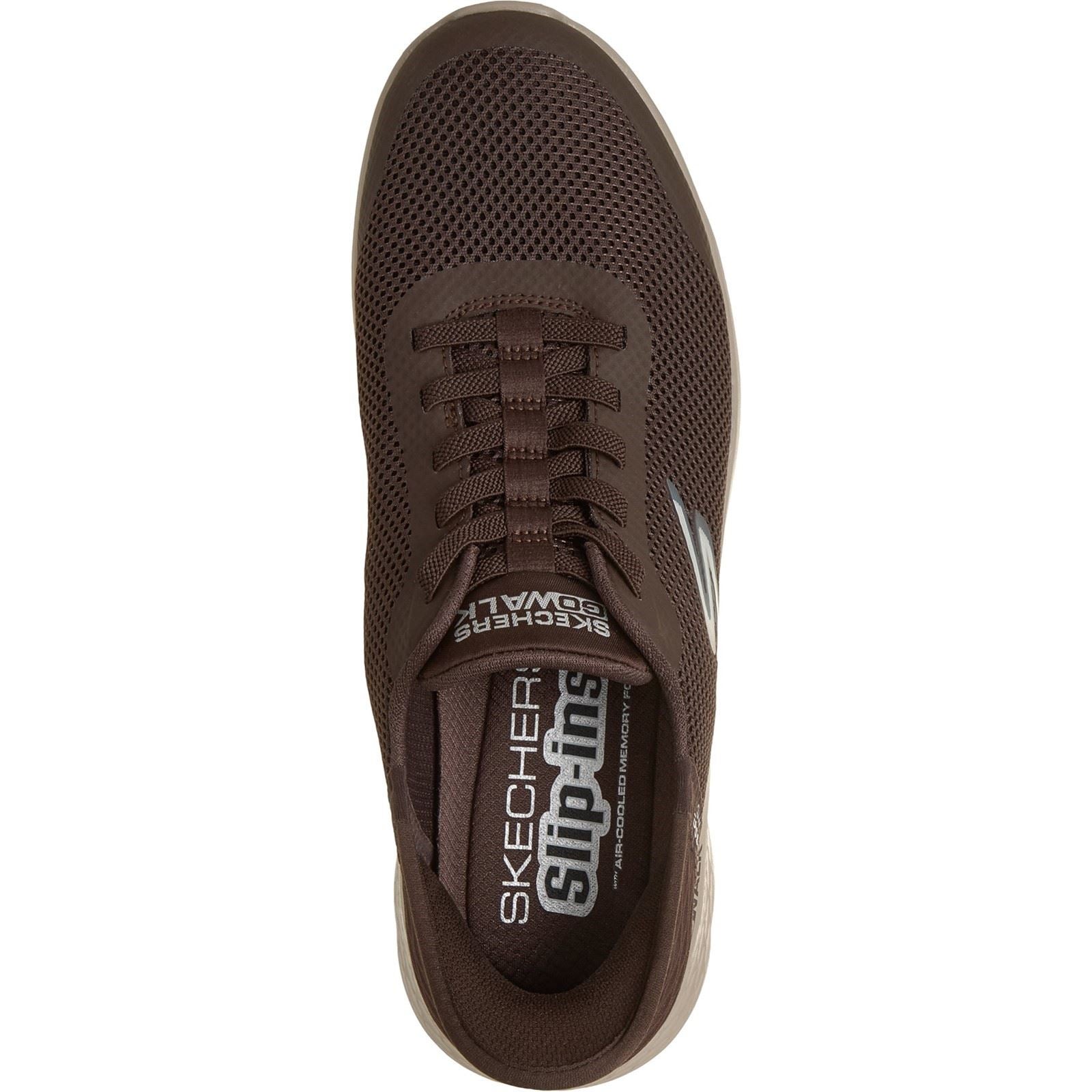Skechers GO WALK Flex Hands Up Textile Men's Brown Sneakers