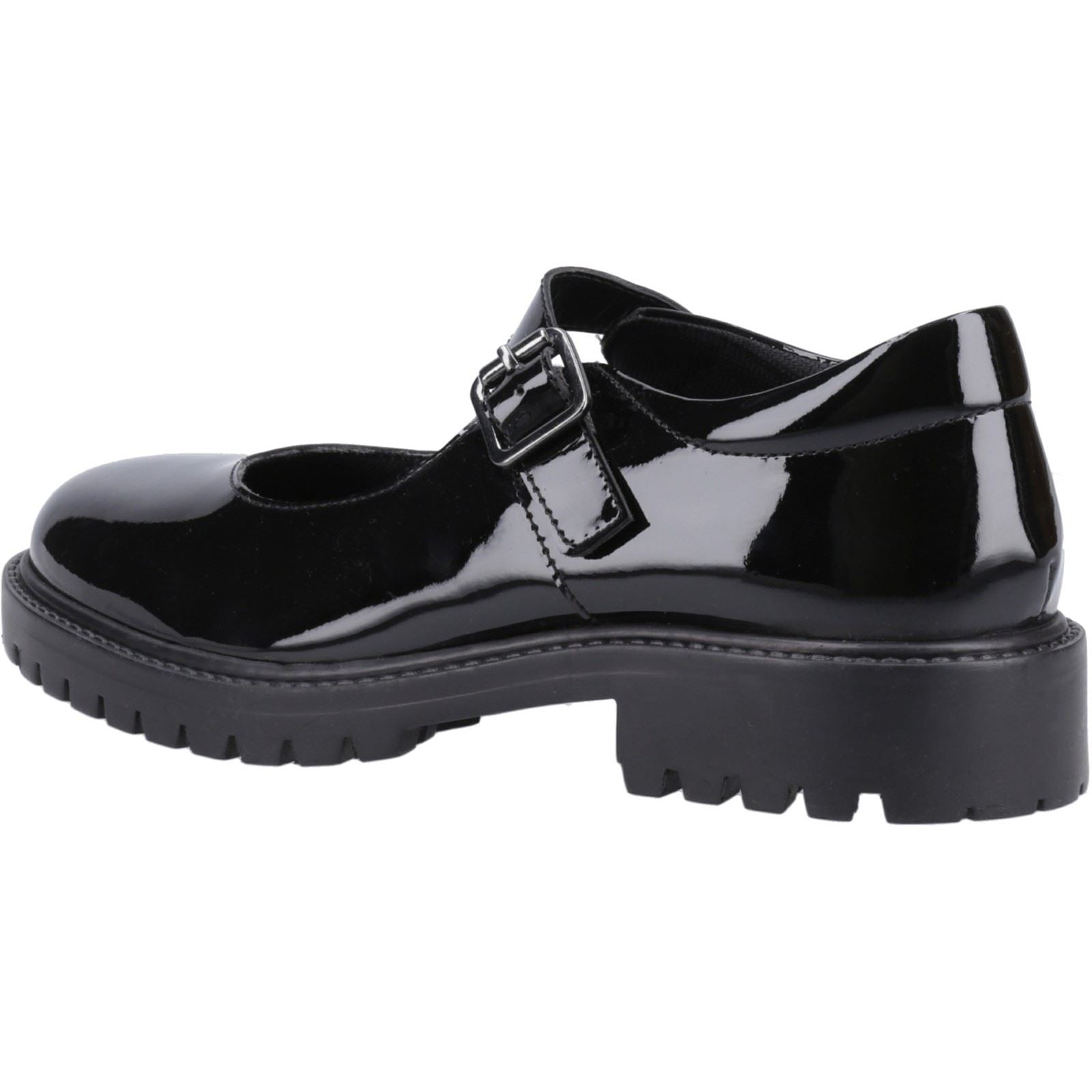 Hush Puppies Aurora Patent Senior Leather Girls's Black Shoes