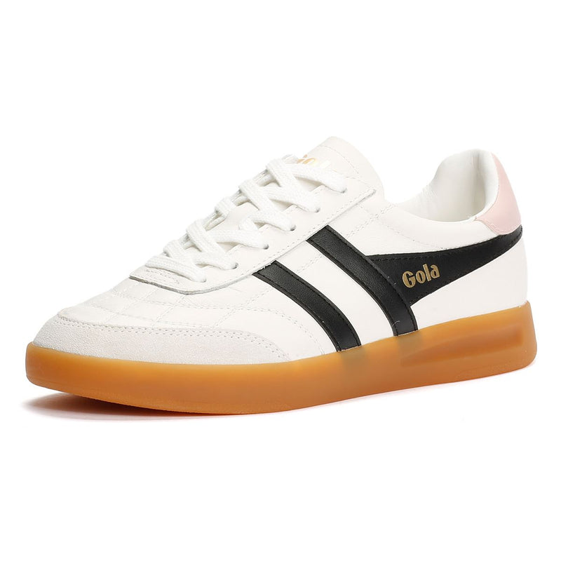 Gola Stadia Leather Women's White/Black/Chalk Pink Sneakers
