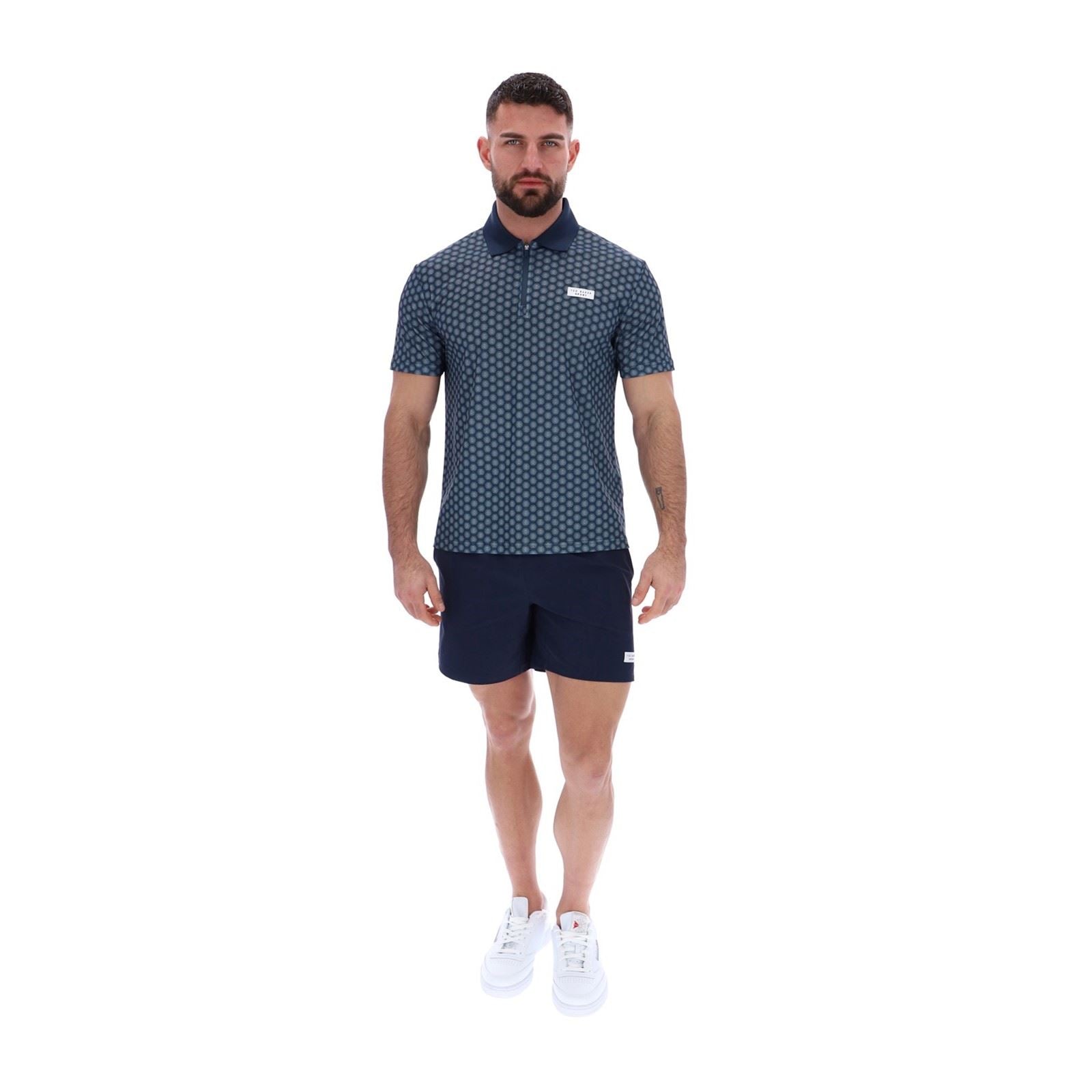 Ted Baker JAYDEN TBMTS2619 Polyester Men's Blue Activewear Polo Shirts