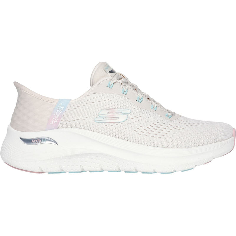 Skechers Arch Fit 2.0 - Easy Chic Textile Women's Natural/Pink Sneakers
