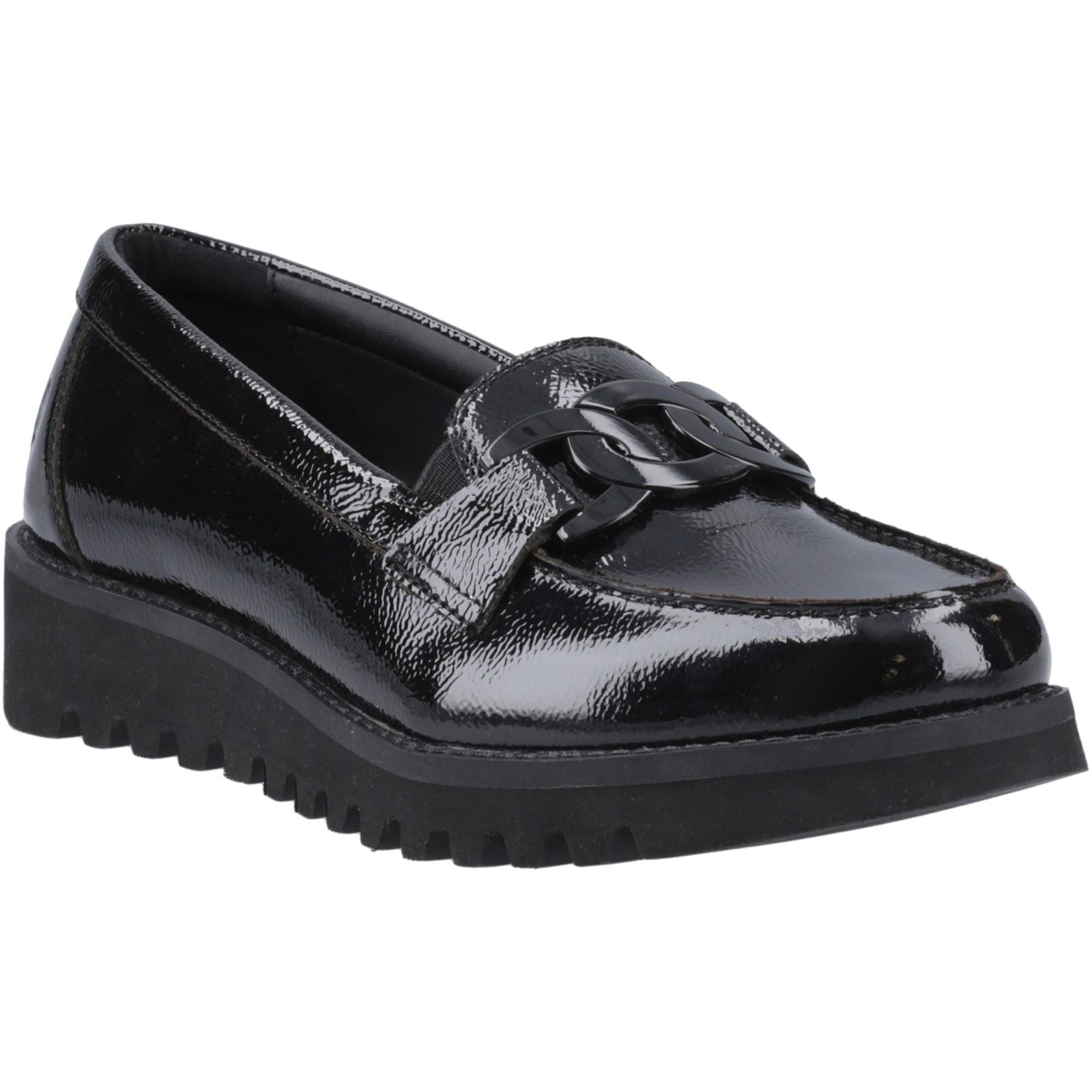 Hush Puppies Francis Loafer Patent Leather Girls's Black Loafers