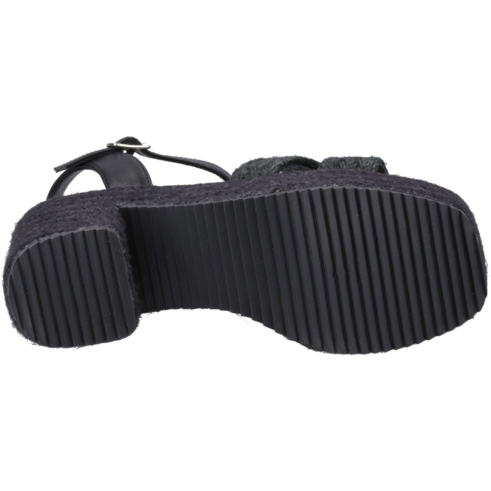 Hush Puppies Jamelia Espadrille Heel Textile Women's Black Heels