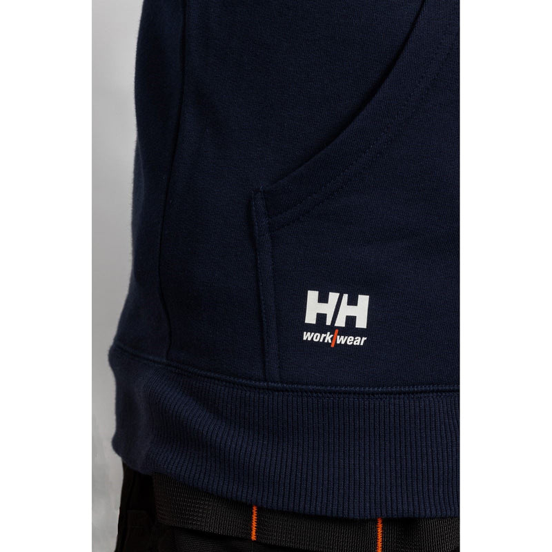 Helly Hansen Workwear Manchester Zip Cotton Men's Blue Hooded Sweatshirt