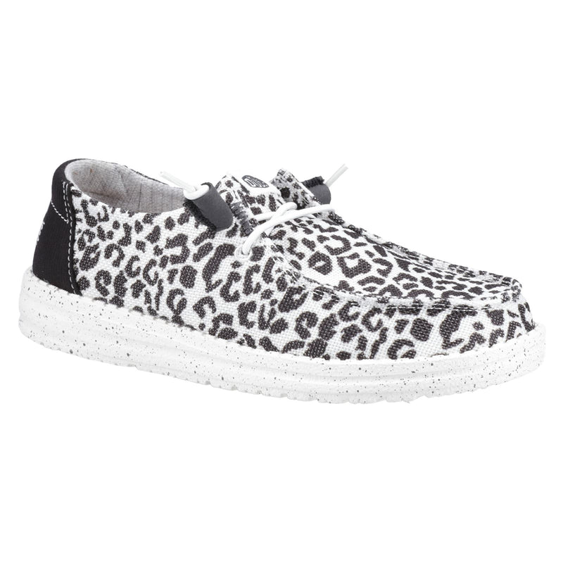 HEYDUDE Wendy Leopard Cotton Blend Women's Black/Grey Loafers