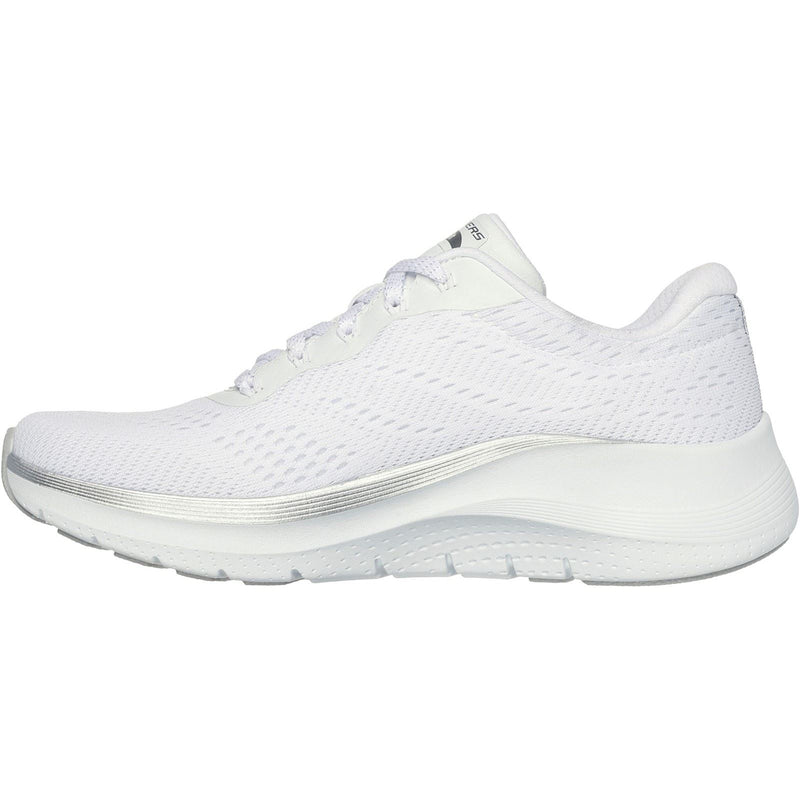 Skechers Arch Fit 2.0 Glow The Distance Textile Women's White/Silver Sneakers