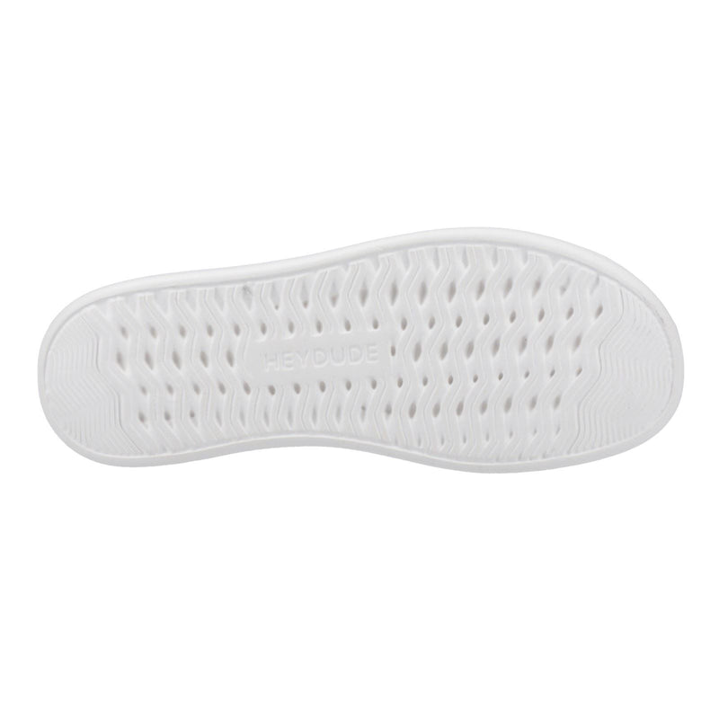 HEYDUDE Wendy Rise Perf Canvas Synthetic Blend Women's White Moccasins Shoes