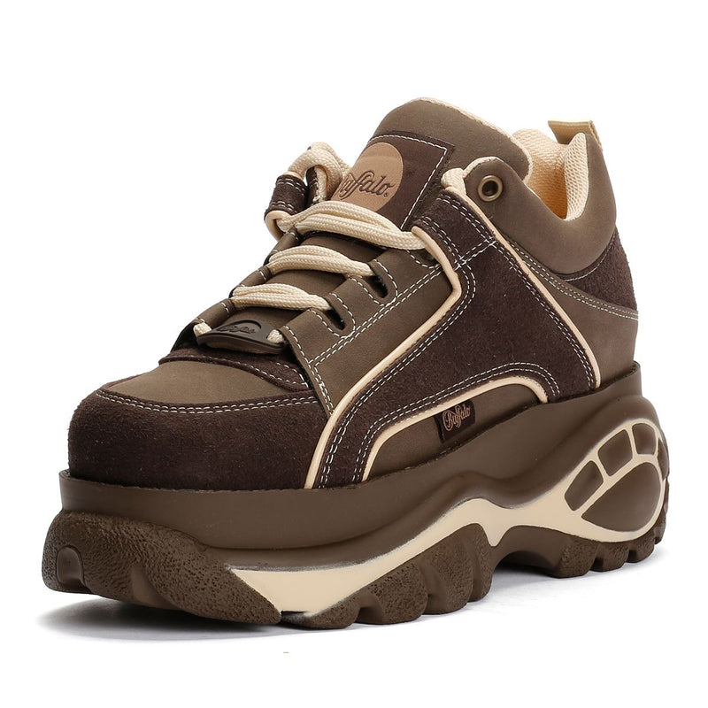 Buffalo 1339-14 Leather Women's Brown/Beige Sneakers