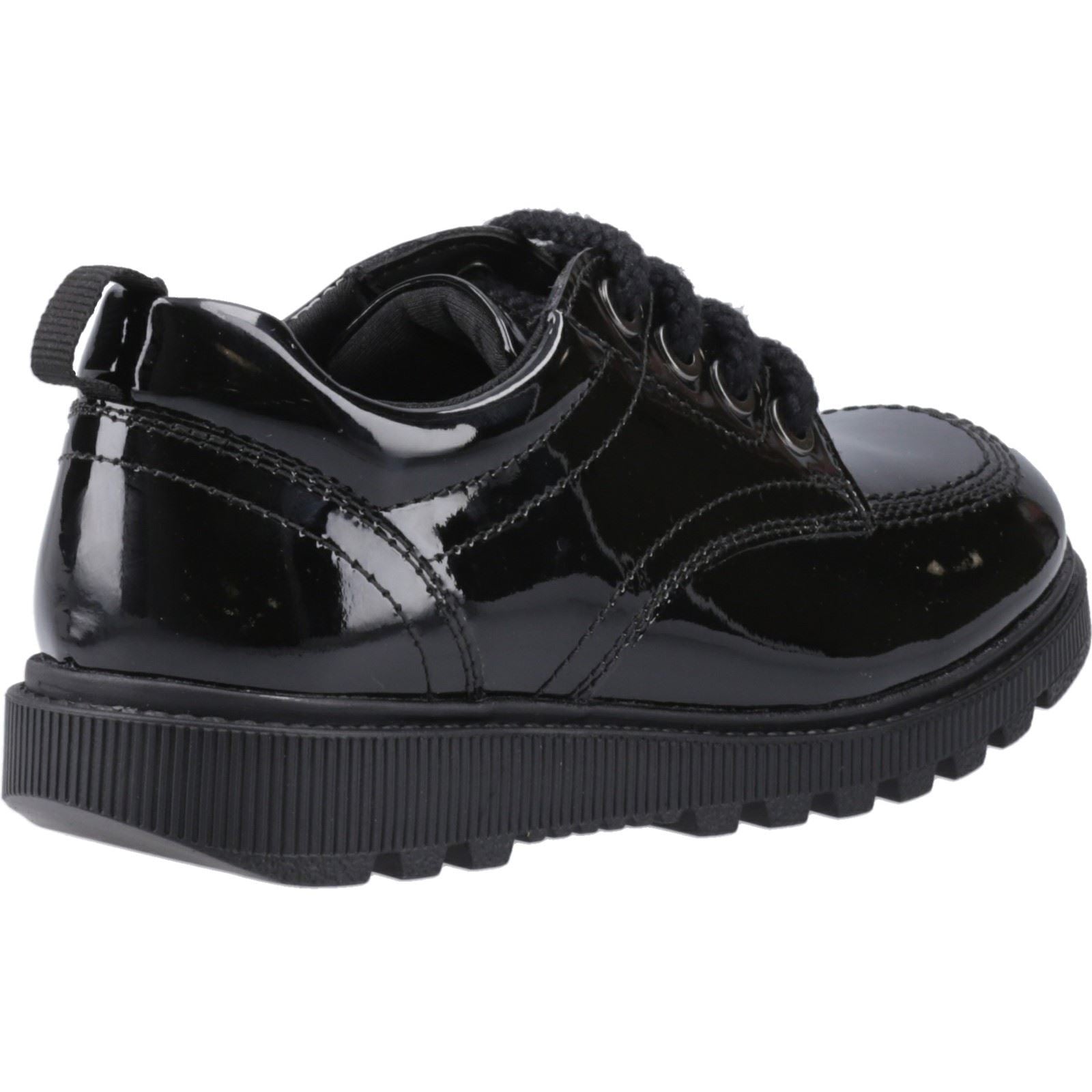 Hush Puppies Keeley Leather Girls's Black Lace-Up Shoes