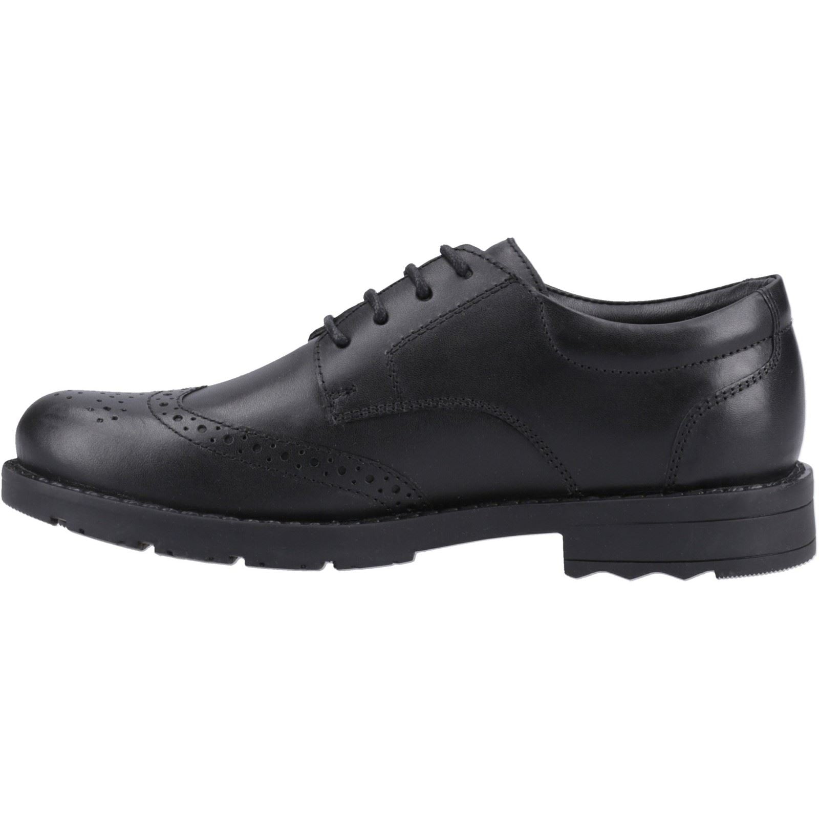 Hush Puppies Brian Senior Leather Boys's Black Brogues
