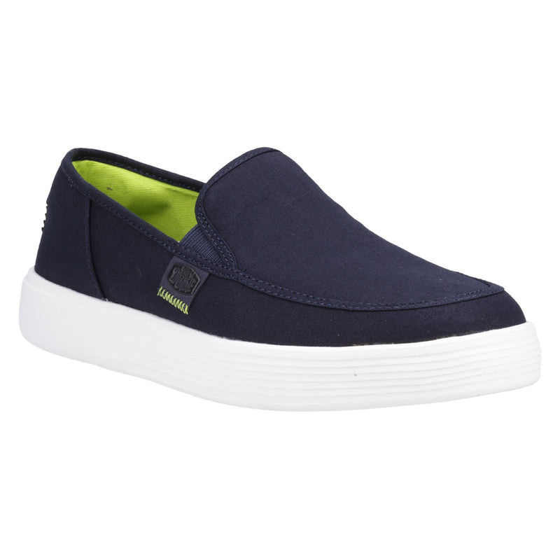 HEYDUDE Sunapee Canvas 100% Cotton Men's Navy/White Loafers