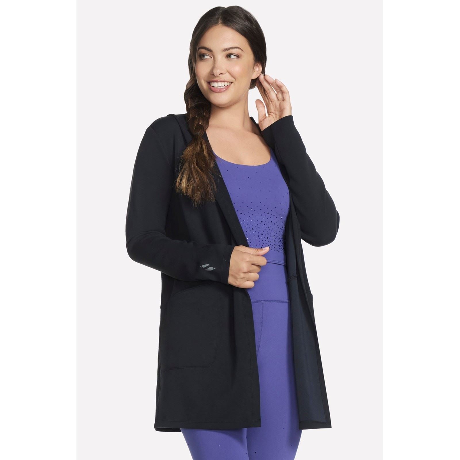 Skechers SKECHLUXE Elevate Restful Hoodigan Women's Black Cardigans