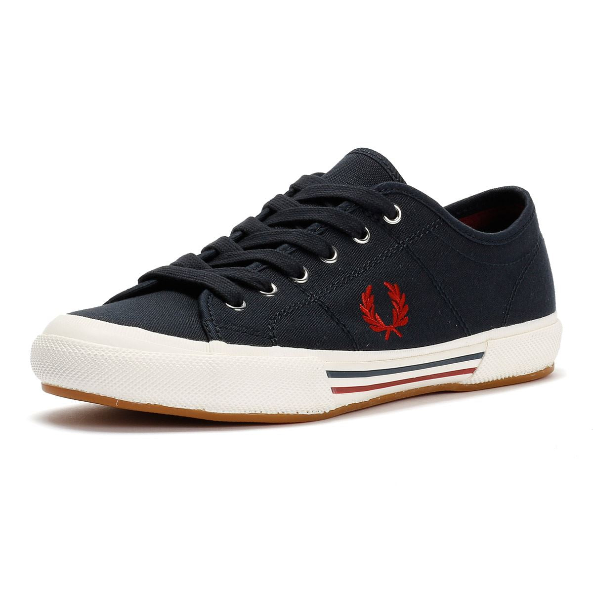 Fred Perry B708 Vintage Tennis Canvas Men's Navy/Red Sneakers
