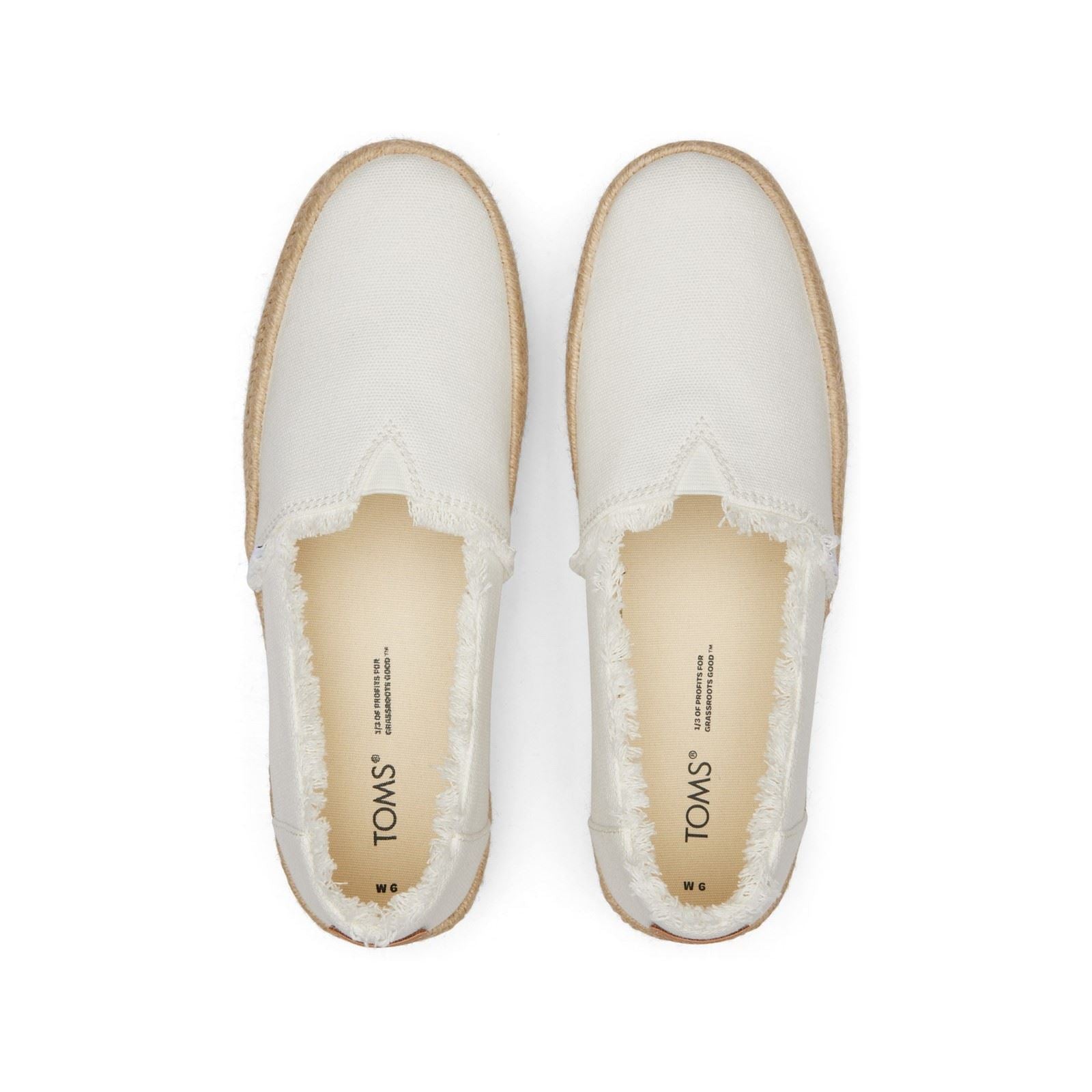 TOMS Valencia 100% Cotton Women's White Espadrilles