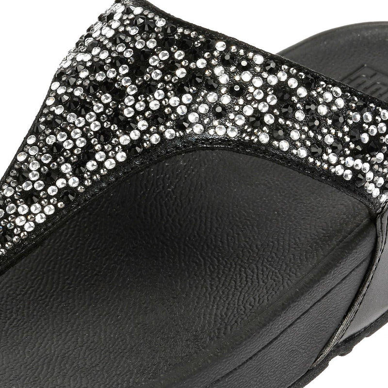 FitFlop Lulu Crystal Mix Women's Black Sandals