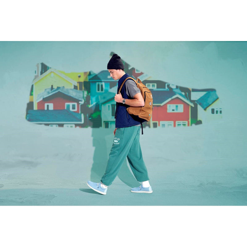 HEYDUDE Wally Stretch Sox Synthetic Men's Cloud Blue/Dawn Blue Moccasins Shoes