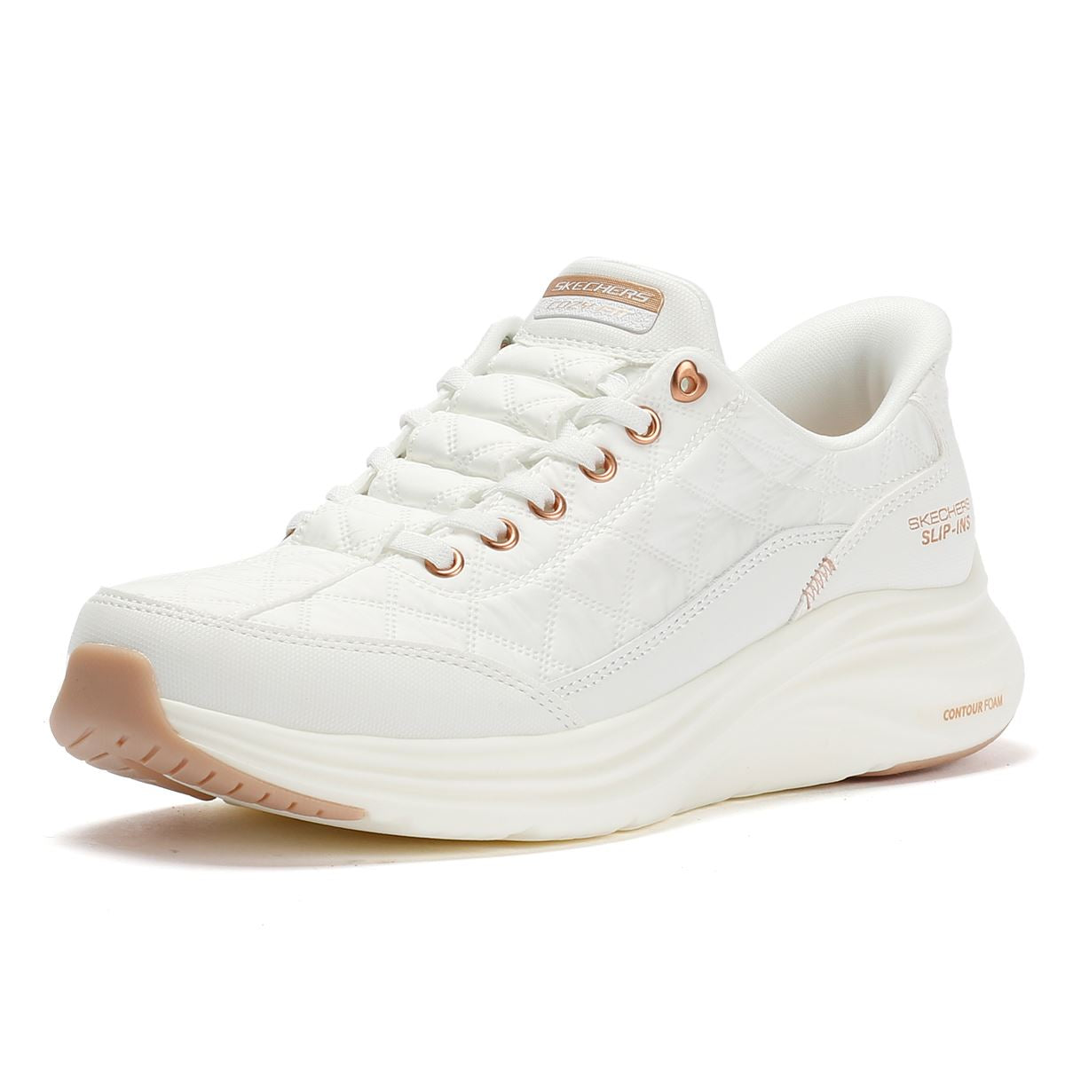 Skechers Slip-Ins Contour Foam Cozy Fit Women's White Sneakers