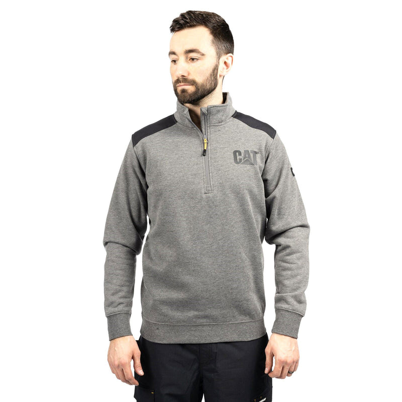 Caterpillar Essential 1/4 Zip Polyester Men's Grey Sweatshirt