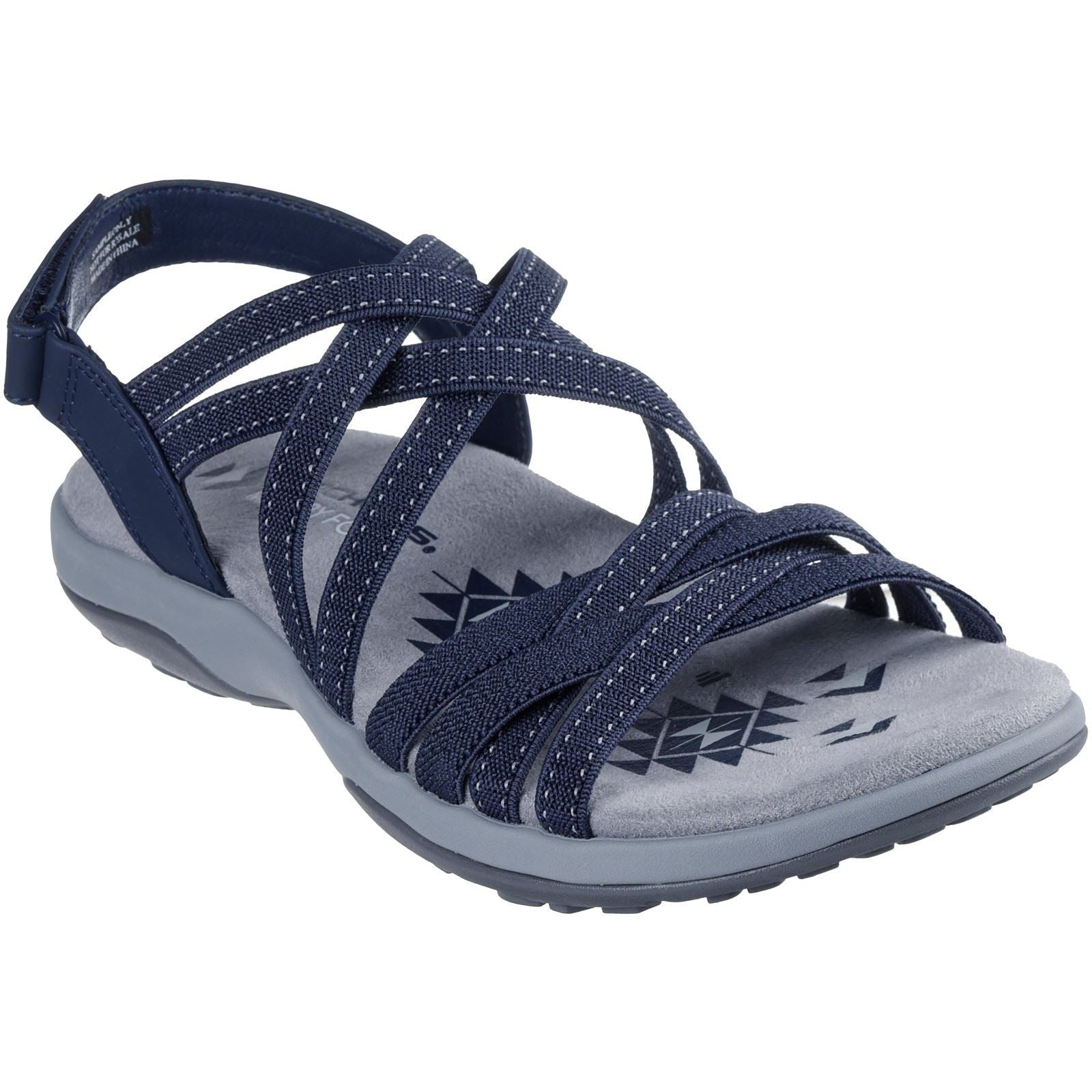 Skechers Reggae Slim - Summer Getaway Polyester Women's Navy Sandals