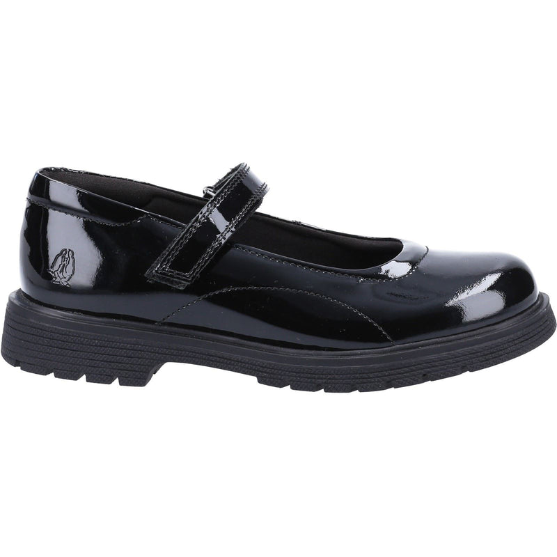 Hush Puppies Tally Junior Girls Black Patent Leather Shoes