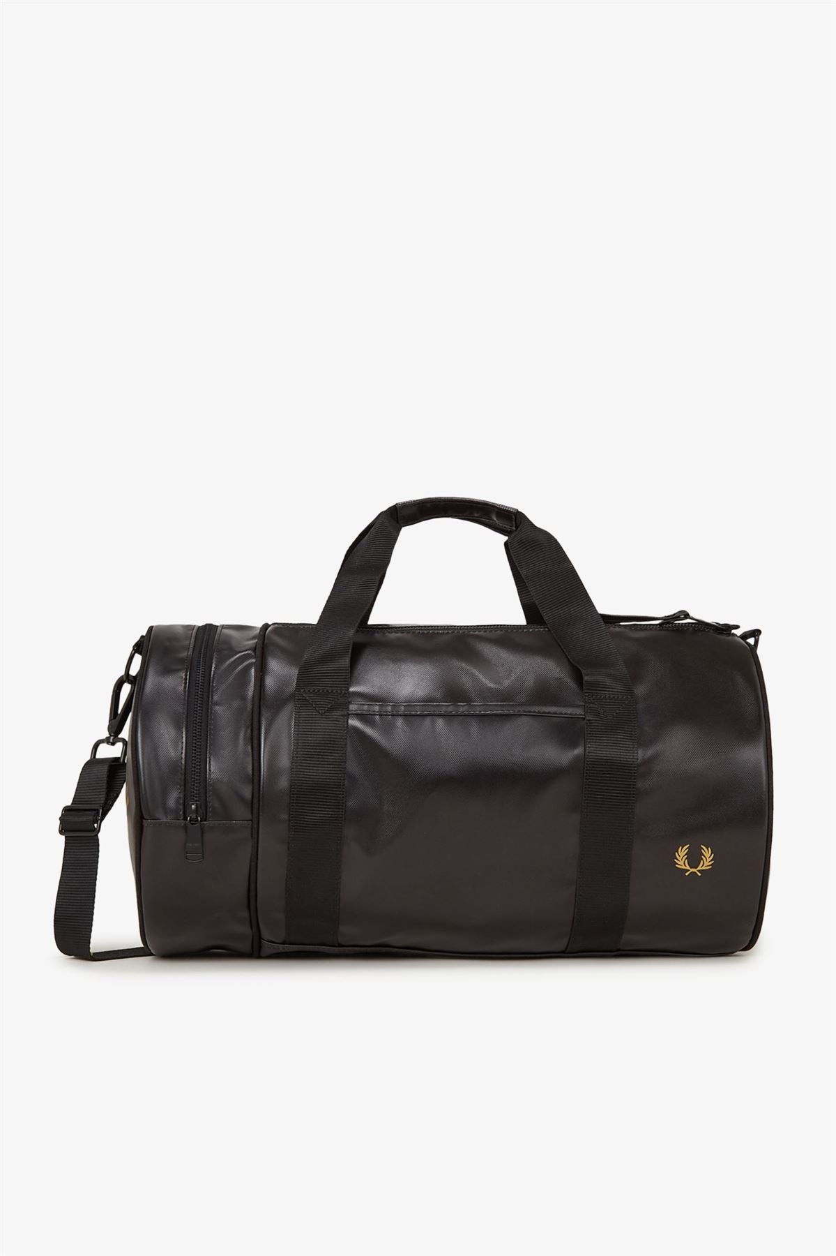 Fred Perry Tonal Classic Barrel Polyester Black/Gold Cross Bag