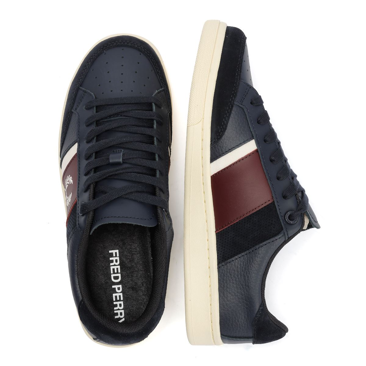 Fred Perry B725 Leather Suede Men's Navy/Ecru/Oxblood Sneakers