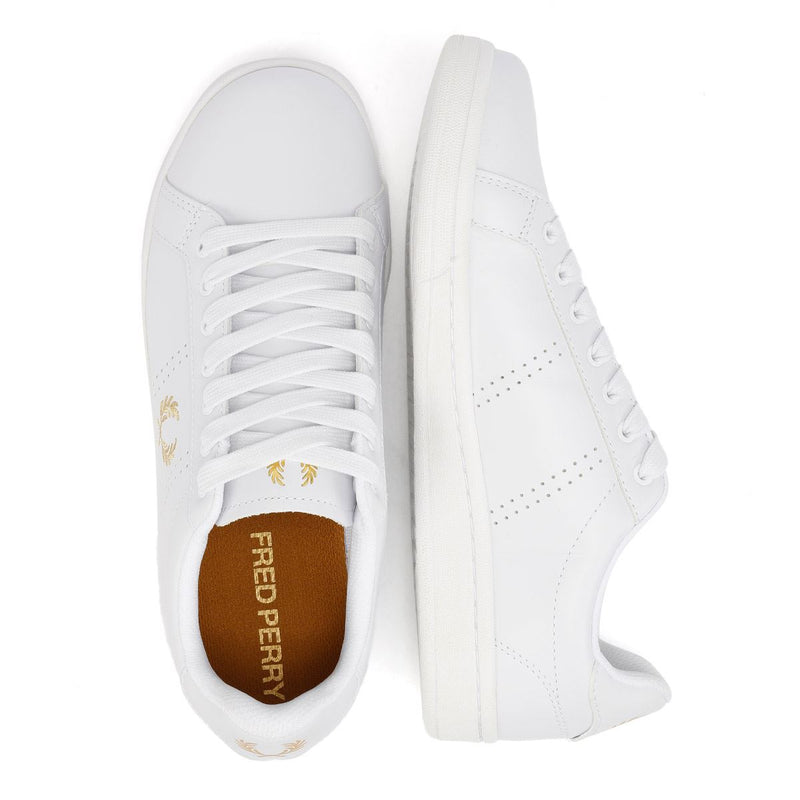 Fred Perry Cupsole Leather Men's White/Gold Sneakers