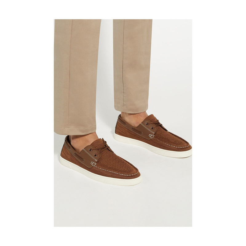 Dune Blaizerss Fabric Men's Tan Boat Shoes