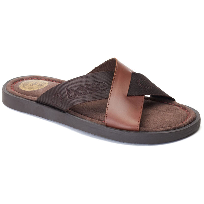 Base London Webb Leather Men's Burnt Brown Sandals