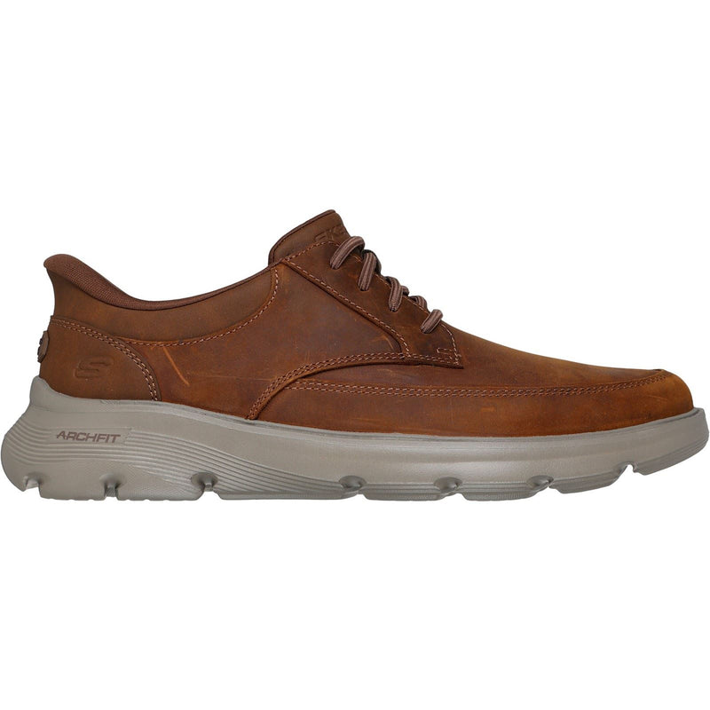 Skechers Arch Fit Garza Rowan Leather Men's Dark Brown Lace-Up Shoes
