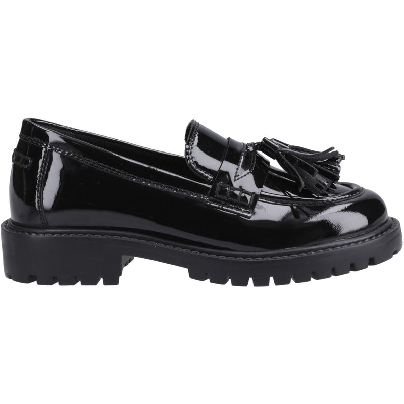Hush Puppies Abigail Patent Senior Leather Girls's Black Loafers