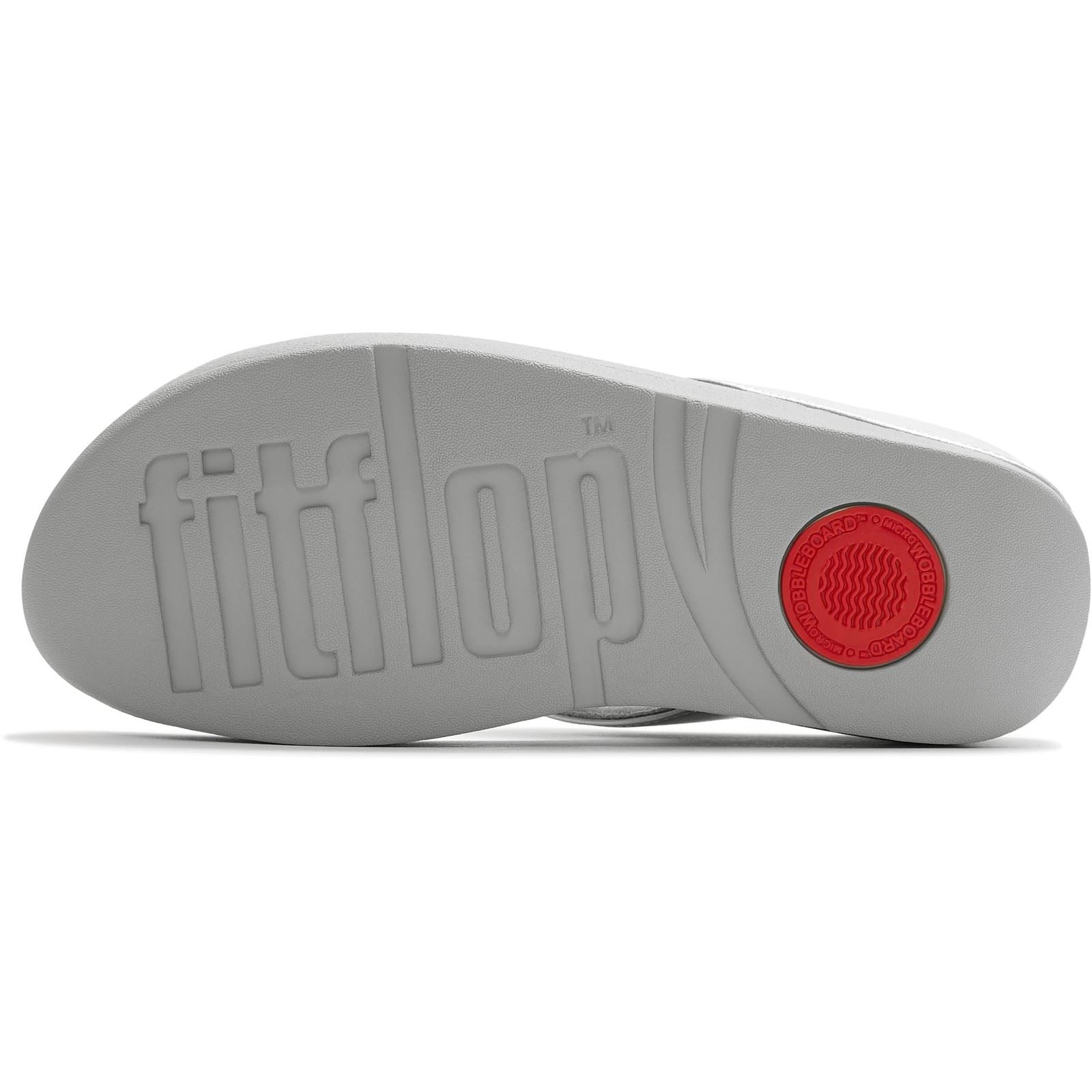 Fitflop Fino Toe-Post Polyurethane Women's Silver Sandals