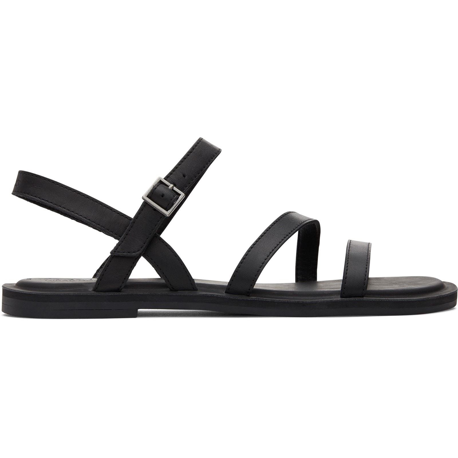TOMS Kira Leather Women's Black Sandals